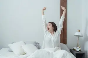 woman waking up